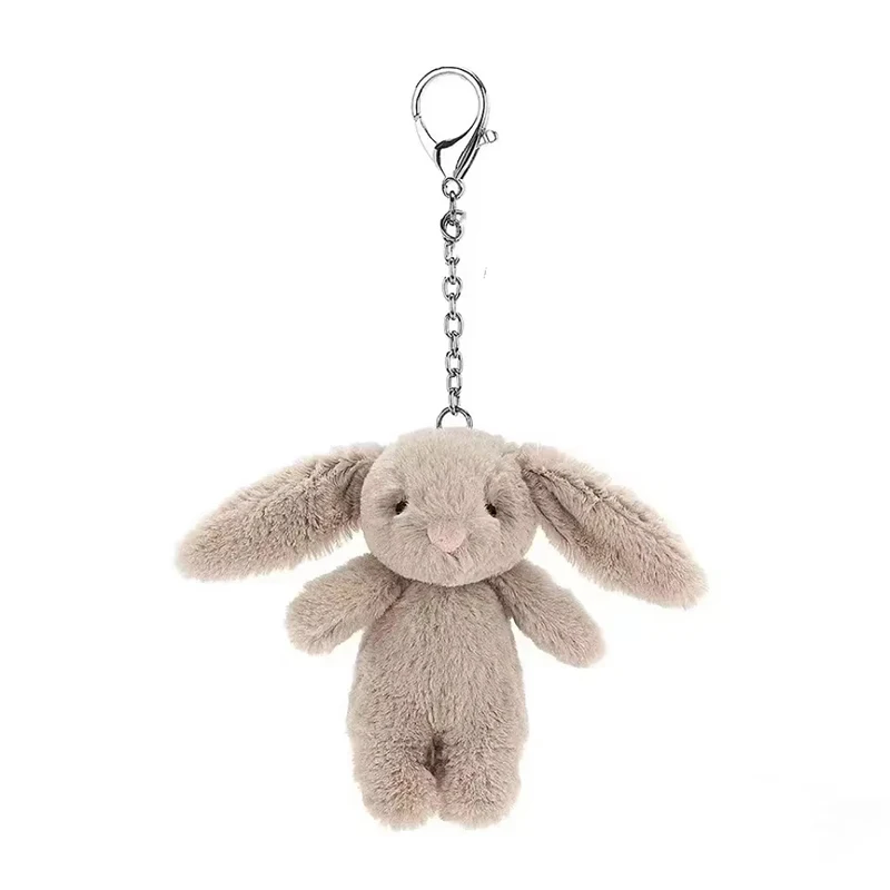 1Pcs Stuffed Animals Cute Cartoon Rabbit Keychain Love Pompom Trinket Toy Girl Bag Keychain Mobile Phone Pendant Jewelry Gift
