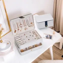1PC Portable Travel Jewelry Box Multi Functional 3 Layer Leather Jewellery Ring Organizer Case Storage Gift Box for Girlfriend