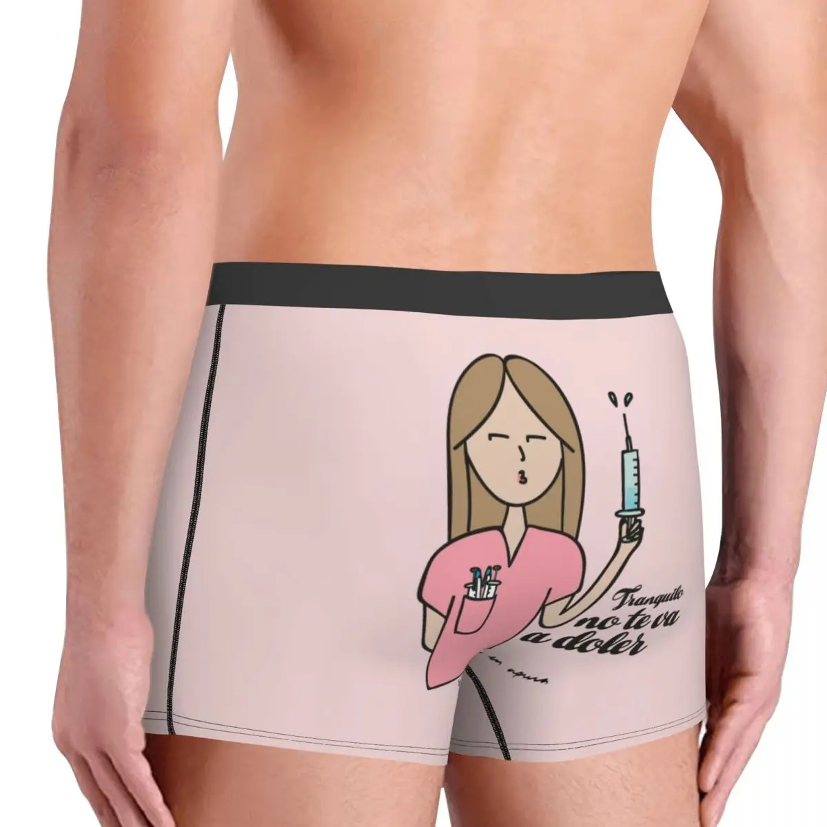 مخصص الذكور الأزياء Enfermera En Apuros معاطف للأطباء والممرضات الطبية الملابس الداخلية الملاكم ملخصات الرجال تمتد السراويل السروال #4