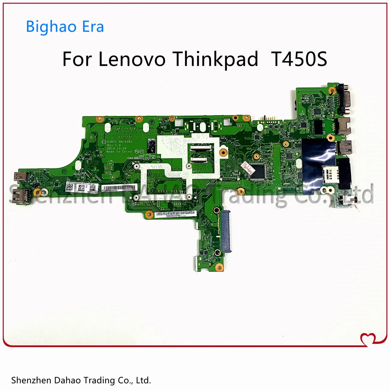 AIMT1 NM-A301 For Lenovo Thinkpad T450S Laptop Motherboard W/ i5-5200U/5300U CPU FUR:00HT736 00HT737 00HT738 00HT750