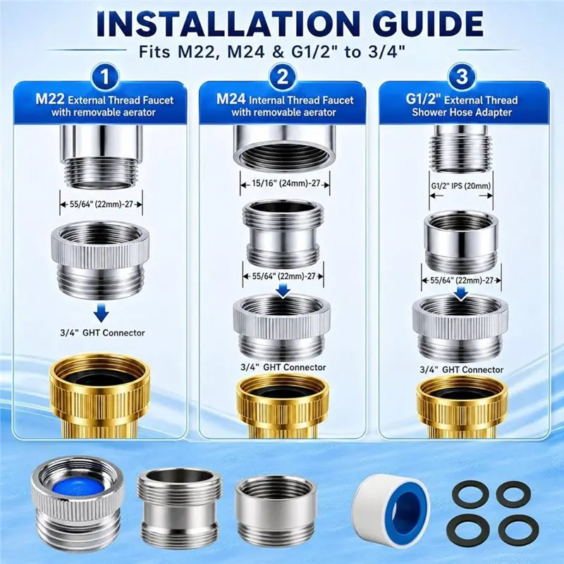 Chrome Brass Faucet To Garden Hose Adapter With Aerator, Sink Faucet Replacement Part-Hot