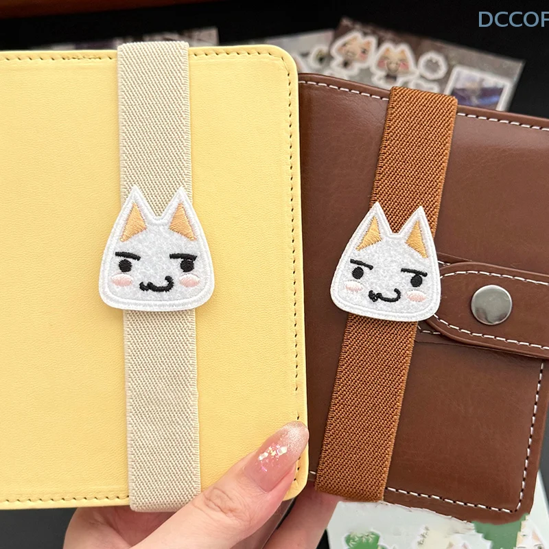 Cartoon Kitten Notebook Decoratie Bandjes Elastische losbladige Notebook Band Bindend Touw Bindmiddel Riem Hoge kwaliteit Notebookriem