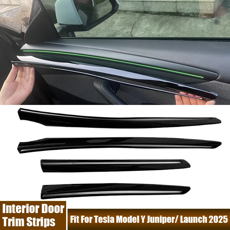 

4 шт./компл. декоративные полоски для дверей автомобиля, аксессуары для модификации интерьера, накладки для Tesla Model Y Juniper/ Launch 2025
