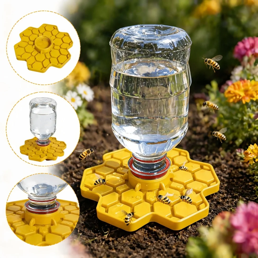 Honeycomb Bee Water Dispenser - Safe Bee Feeding Device for Gardens and Terraces - Beneficial Bee Water Dispenser with Habitat
