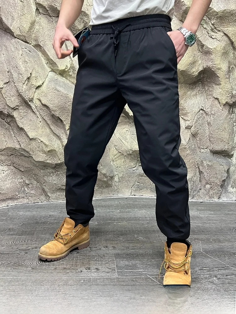 

Зимние термостойкие повседневные брюки на гусином пуху, мужская верхняя одежда, длинные брюки, молодежная модная теплая ветрозащитная рабочая одежда Sle