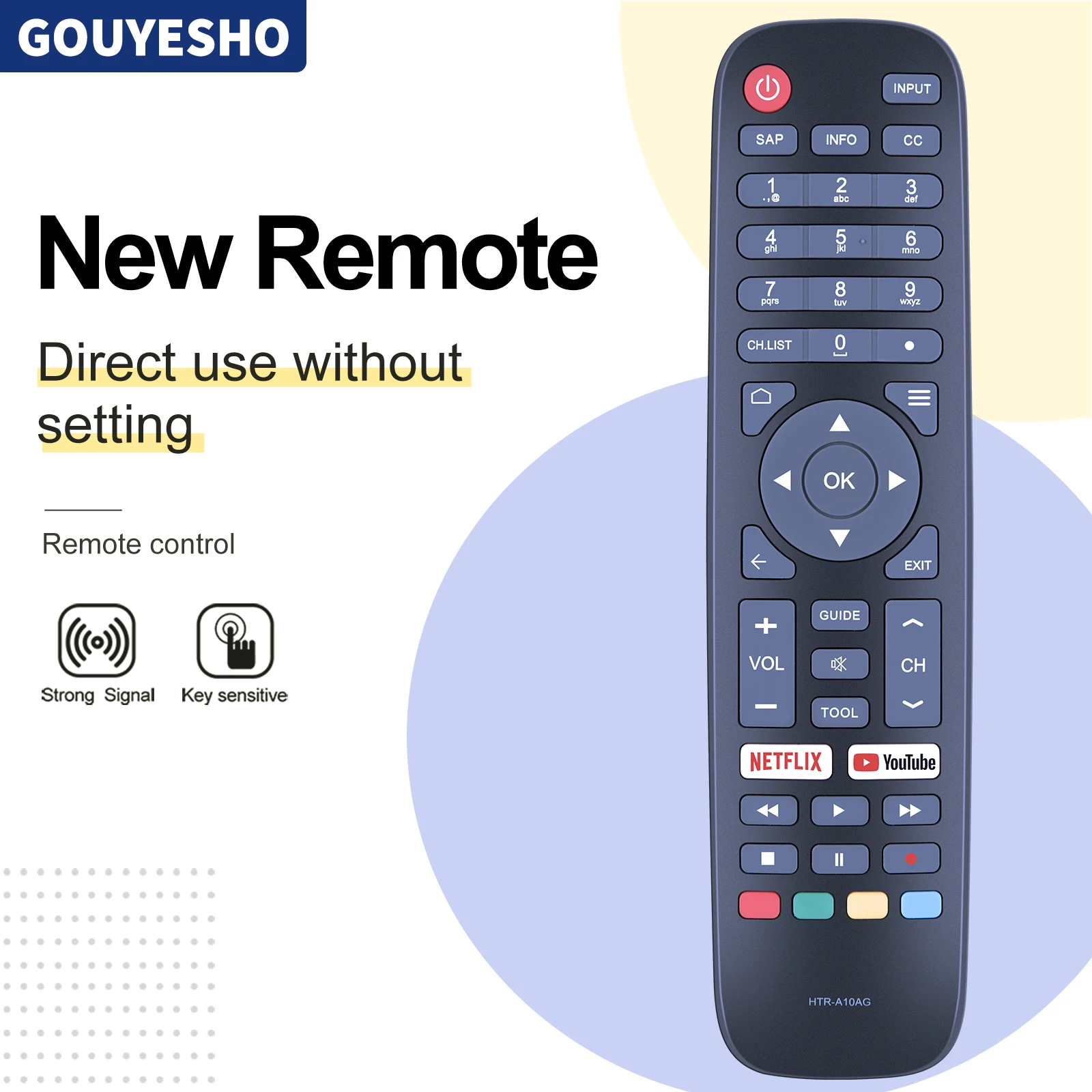 

New HTR-A10AG For Haier LCD LED Smart TV Remote Control