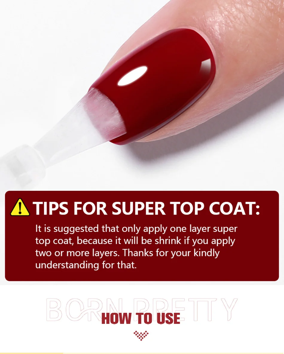 BORN PRETTY 10 ml Basisgel Super Top Coat Maniküre Matte Top Coat Semi Permanent Soak Off UV Gel Lack – Detail 8
