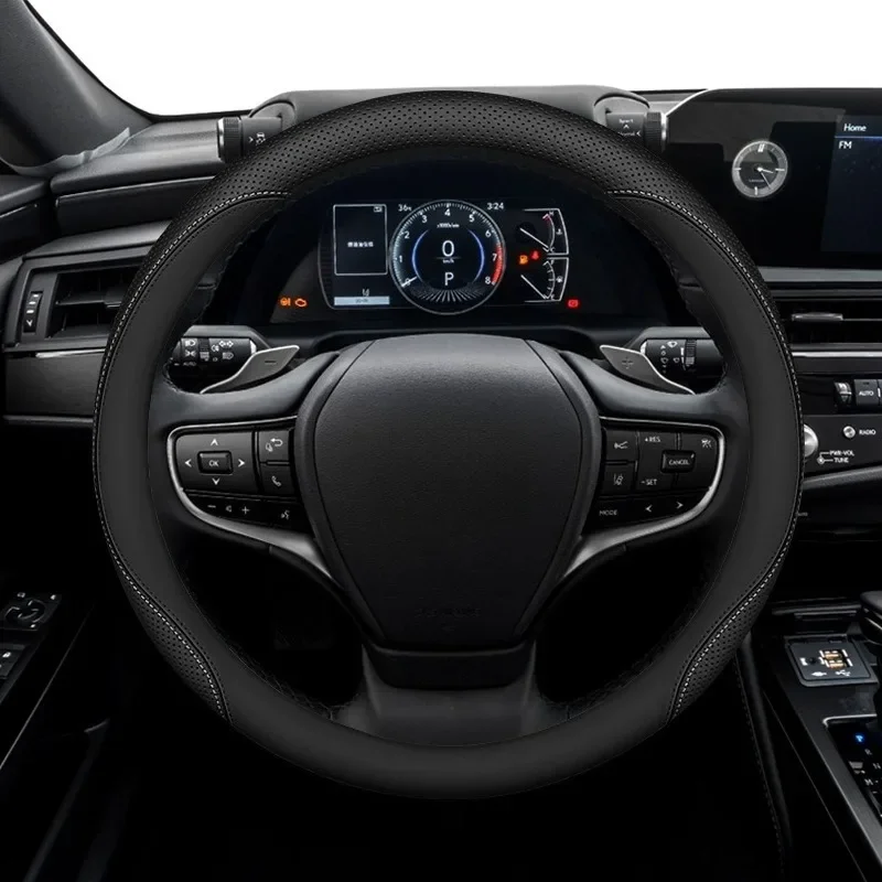 

Leather Steering Wheel Cover for Lexus NX/ES200/ES260/ES300h/RX350h/CT200 - Anti-Slip Universal Fit (35cm-38cm)