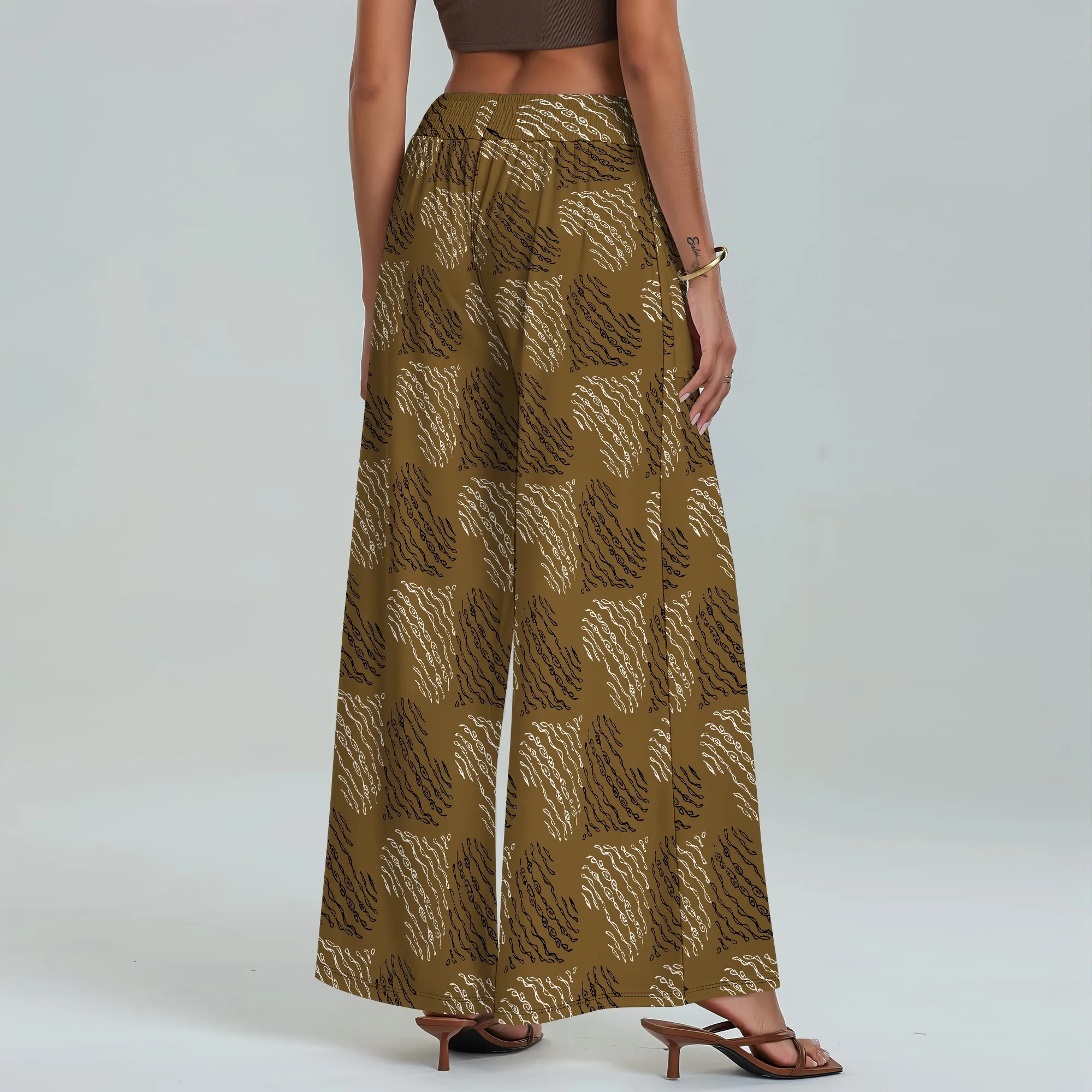 Women's Wide Leg Pants with Pockets All Seasons Casual Comfort LOVE Pattern for Music Festival, Anniversary