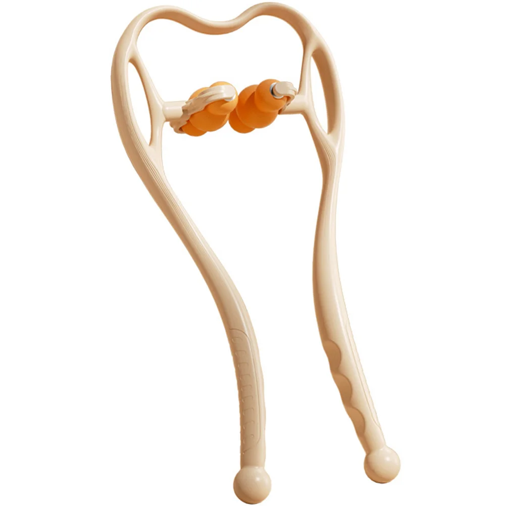 Masajeador de rodillo para cuello, masajeador Cervical para aliviar el dolor de hombros y cuello, herramienta de masaje de tejido profundo portátil de mano para viaje