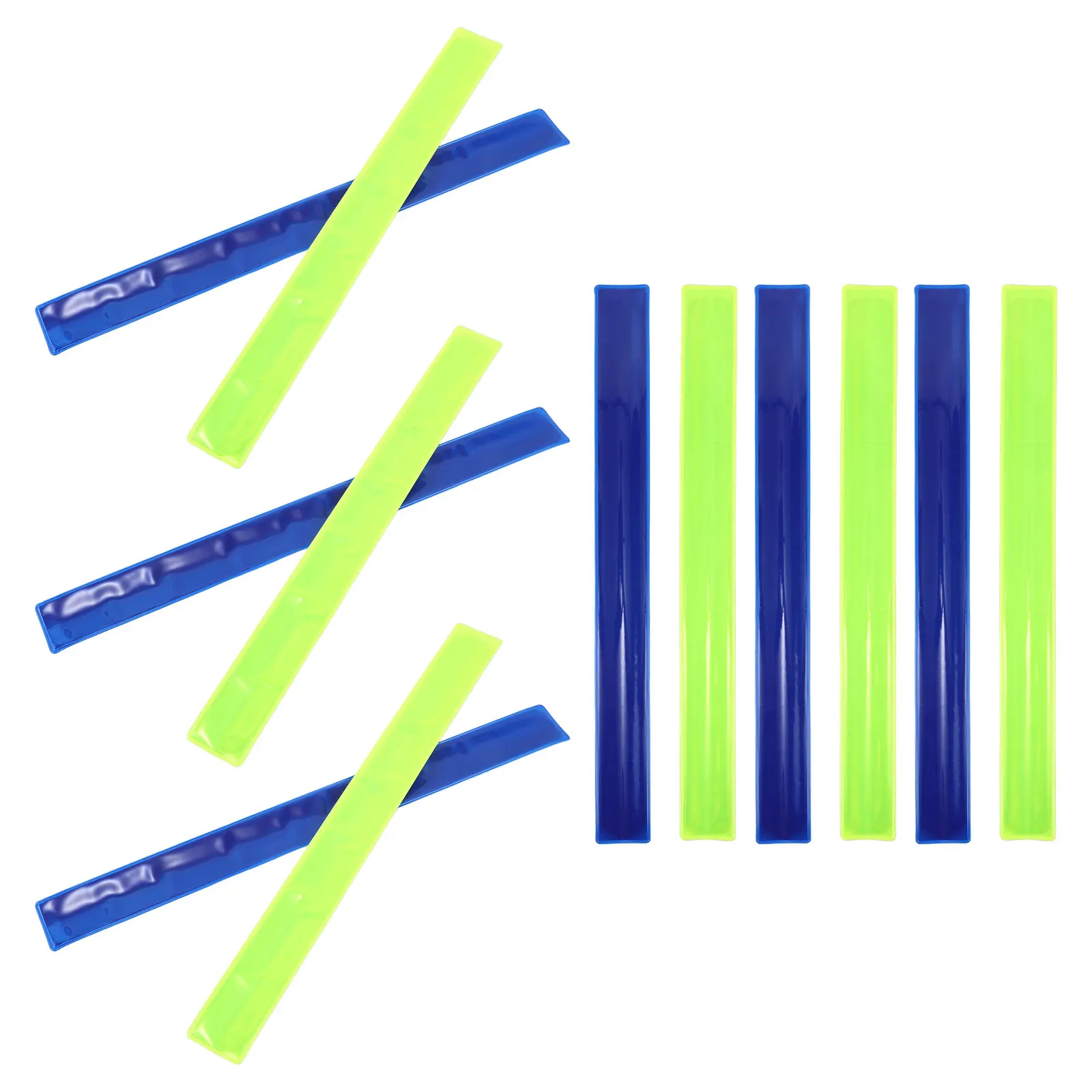 

12Pcs Luminous Reflective Bracelets Self-Wrapping Wristbands for Adults Enhanced Visibility Snap Bands Event Party