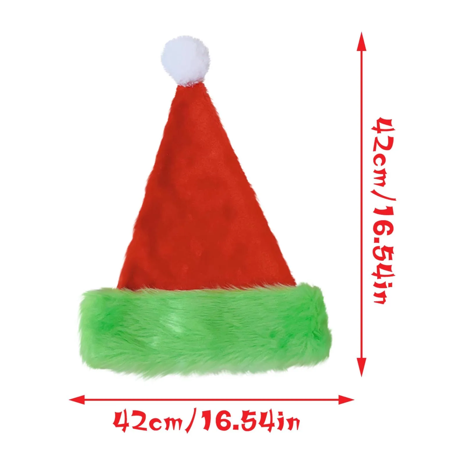 Green Fur-edged Christmas Hat For Adults Red Creative Christmas Hat Christmas Ornaments