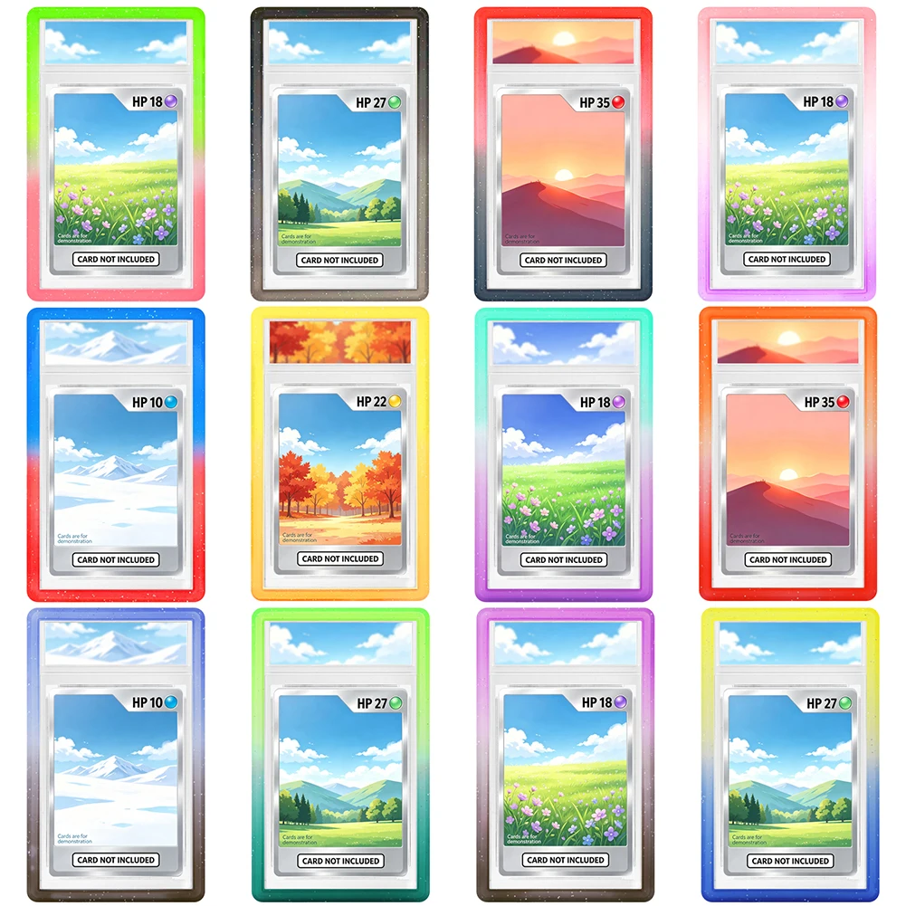 12x Gradient Silicone Bumper Case Guard Protector Display Sleeves Skin TPU  for ACE Graded Card Slab Sports Game Storage Holder
