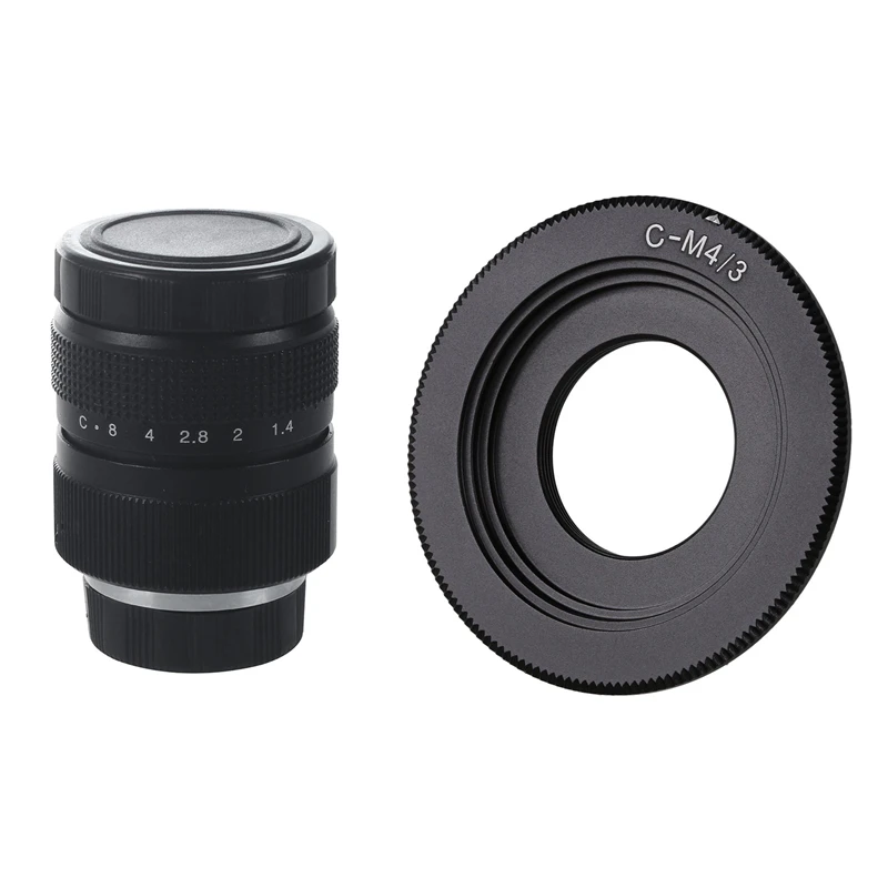 

Television TV Lens/CCTV Lens For C Mount Camera 25Mm F1.4 In Black With Black C Mount Lens For Micro-4/3 Adapter E-P1 E-P2 E-P3