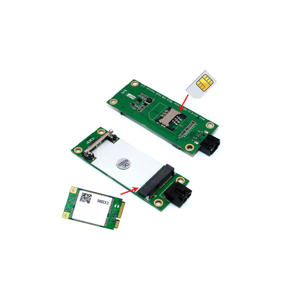 Taidacent USB to Mini PCIE Converter Mini PCI-E to USB Adapter Board with SIM Card Slot for GSM GPRS WIFI Card WWAN/LTE Module