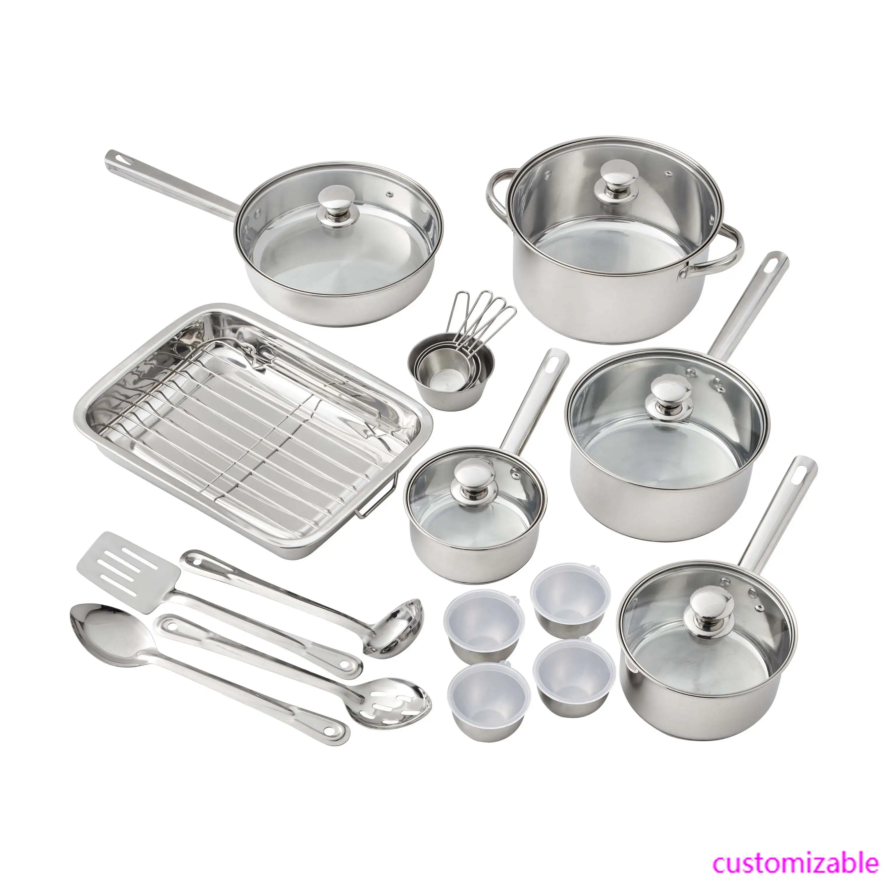 

Stainless Steel 24Pc Cookware set