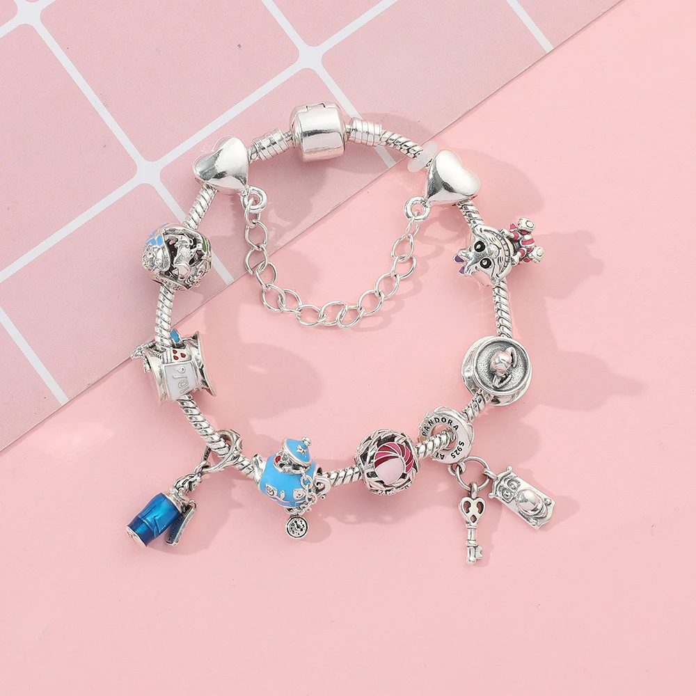 European and American fairy tale new product Alice in Wonderland combination pendant bracelet jewelry