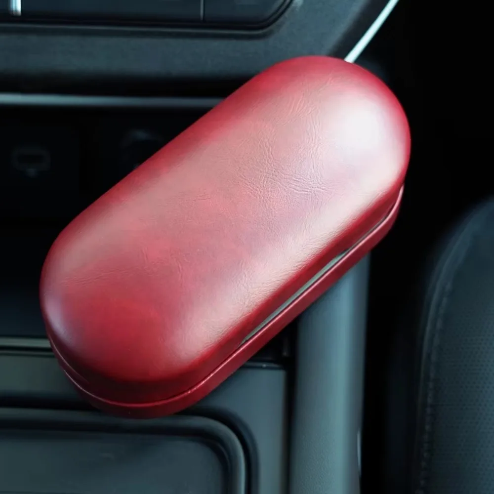 

Противоударная двухслойная коробка для очков, встроенное зеркало, жесткий футляр для очков из искусственной кожи, роскошный кожаный футляр для очков, деловые поездки