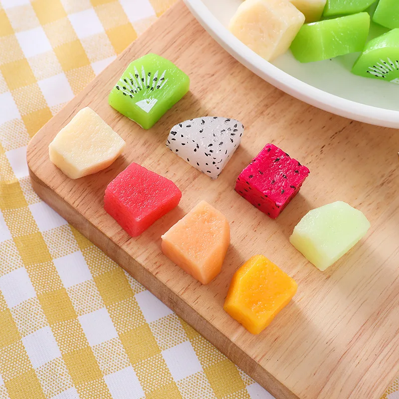 Simulation Frucht scheiben künstliche Apfel Zitrone Mango Wassermelone Eiswürfel Yangberry Himbeere Modell gefälschte Shooting Requisiten 10 teil/los – Detail 3