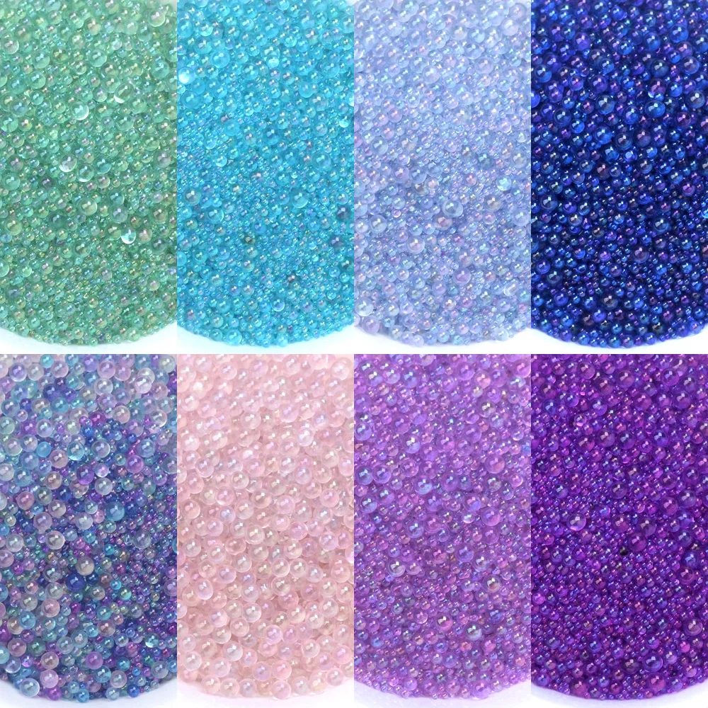 Mini Bubble Mermaid Beads 0.8-3mm Mixed Macaroon Tiny Ball For Resin Molds Fillings Nail Art Dress Glass Beads Jewelry Making