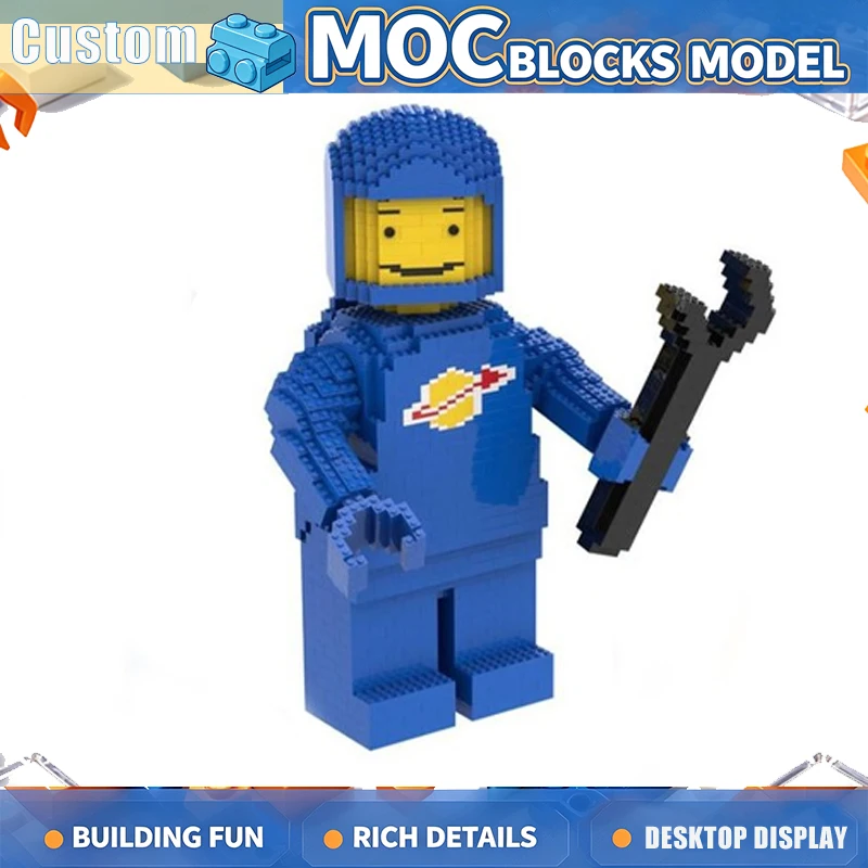 1996PCS Blue Space Explorer Figure Building Blocks With Tool Accessory Creative Assembly Model Display Collection Birthday Gift