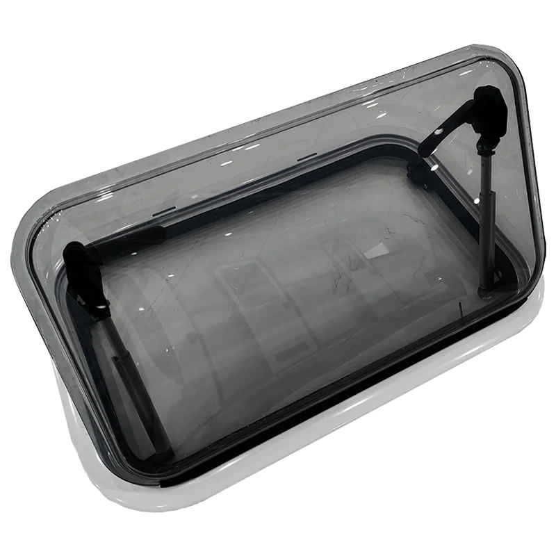 500x350mm Pop up Camper Touring Caravan Side Window with White Outer Frame Rv Acrylic Glass Window for Recreational Vehicle
