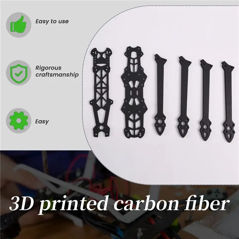 B05C-For MARK4 7 Inch Frame Kit Carbon Fiber 5Mm For FPV Racing Drone RC Quadcopter DIY Freestyle Print Parts Included