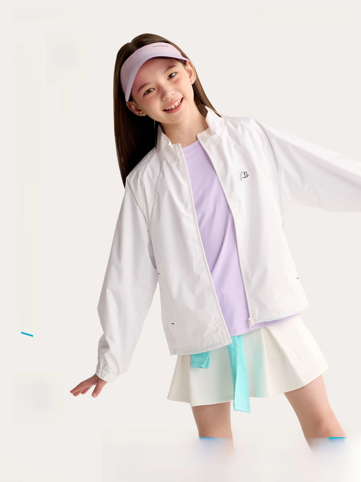 

Purrfect Diary Kids Tennis Jacket Casual Hooded Unisex Spring Fashionable Polyester Fiber Long Sleeve Zipper Closure Coat
