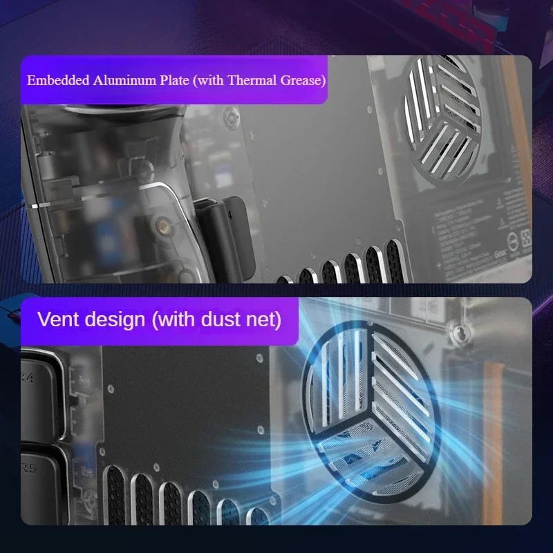 Jsaux Steam Deck Transparent Cases Customized Steam Deck Oled/LCD Modified Transparent Perforated Heat-Dissipation Back Plate