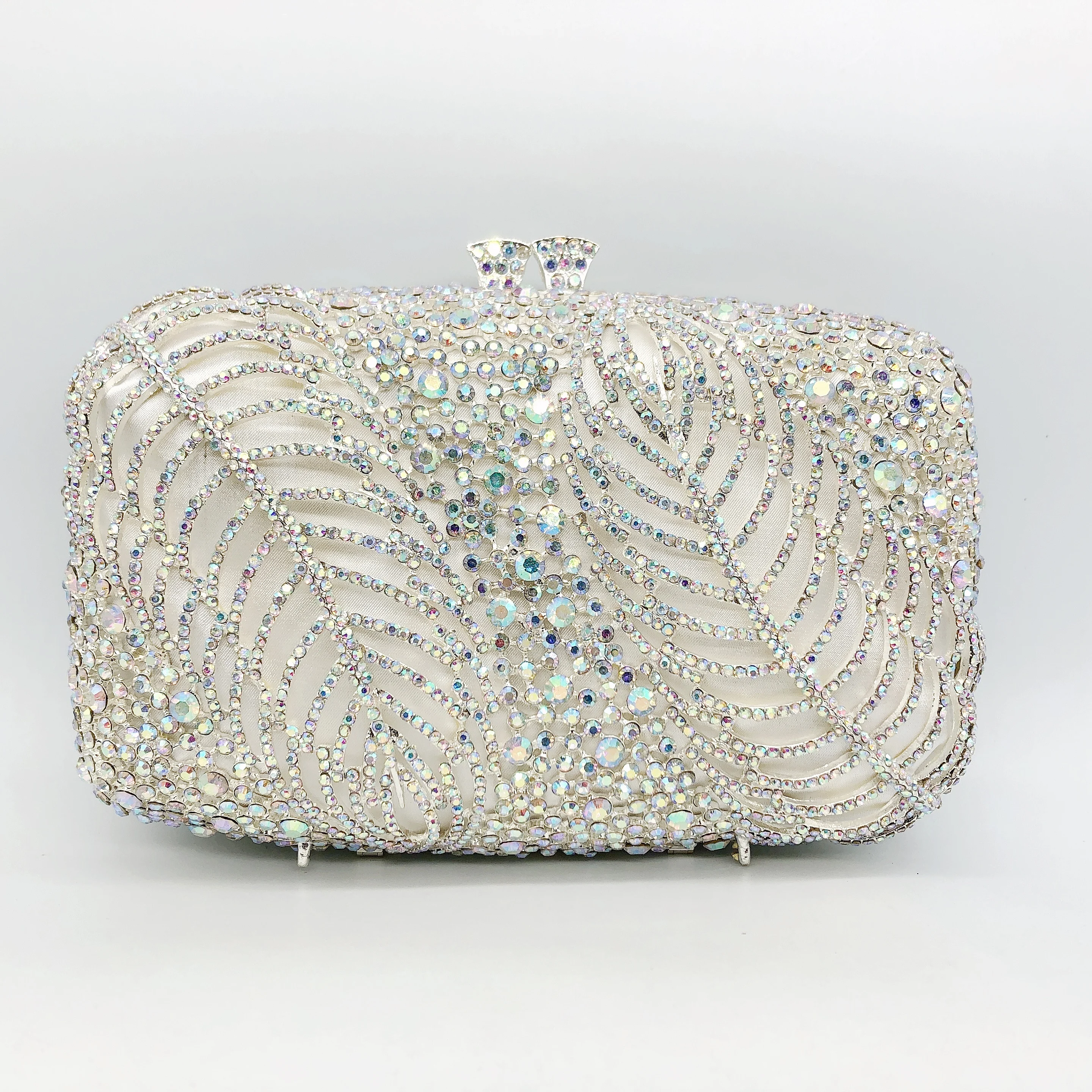

Top Quality Handmade Two Leaves Diamond Cross-Border Banquet Rhinestone Clutch Dress Handbag Women's Evening Bag