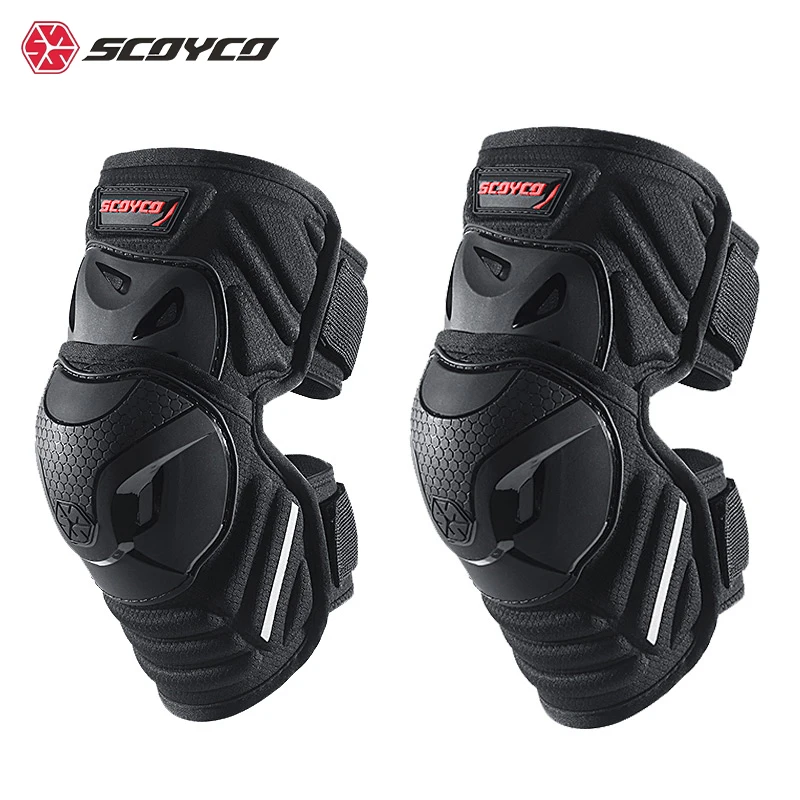 SCOYCO Motorcycle Knee Pads TPR Shell Adjustable Protective Guards Motocross MTB Motorbike Bike Safety Knee Protector K46