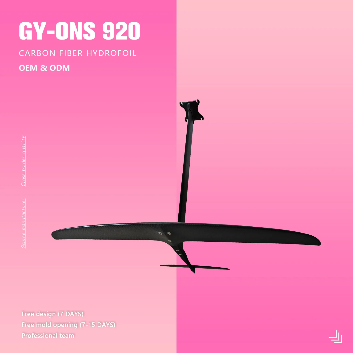 Factory price GY-OS 920  1816 sq cm carbon fiber aluminum thin large blade front wing kite surfing hydrofoil