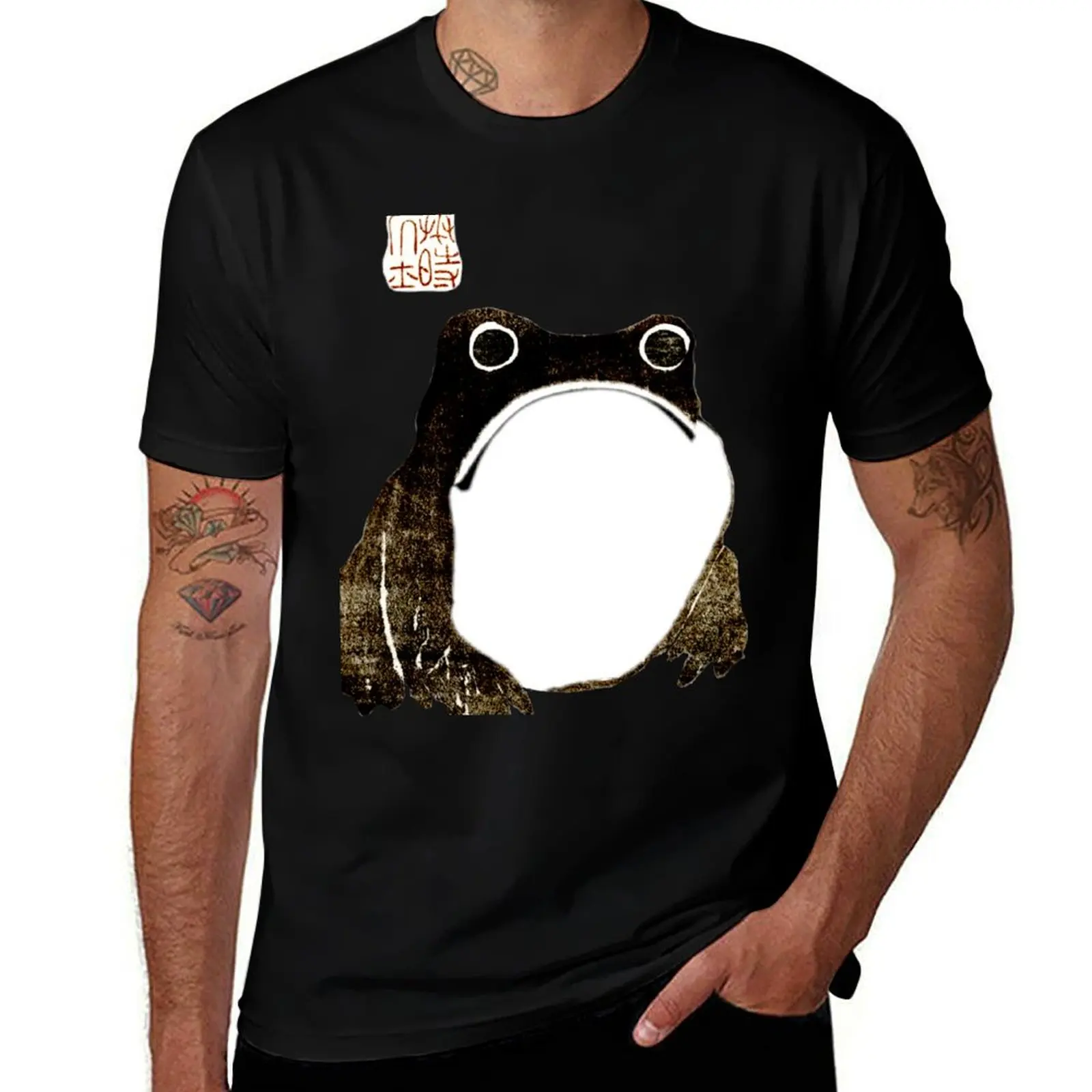 

Grumpy Portly Japanese Frog Toad T-Shirt t shirts for man cotton funny black cotton t-shirt plain for man package T-Shirt