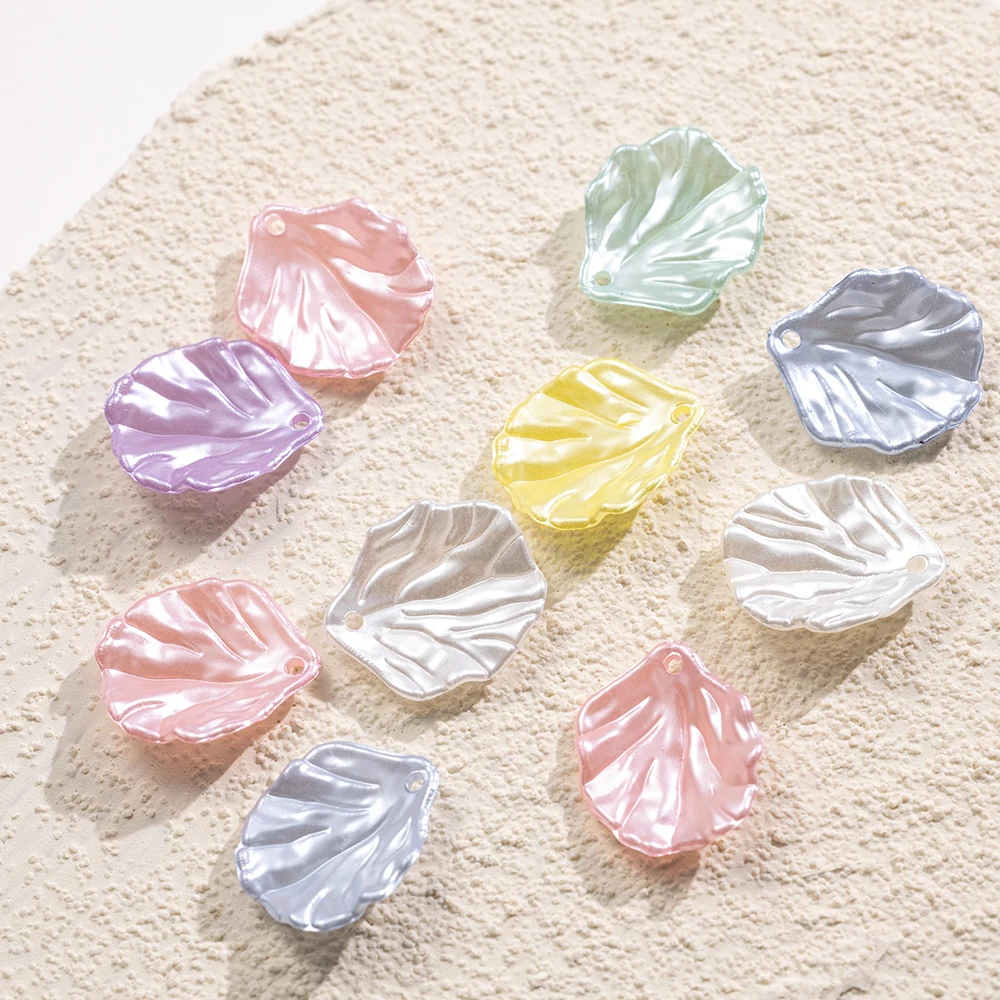 50pcs/Lot Multi-Color Acrylic Flower Petals Leaves Piece Charms for DIY Necklaces Earrings Pendants Jewelry Making Accessories