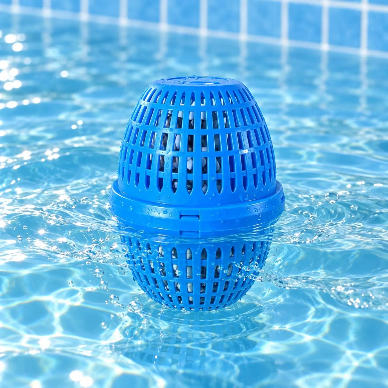 Small Pool Filter Housing Plastic Strainer with Ventilation Slots and Purifying Media for Clean Water