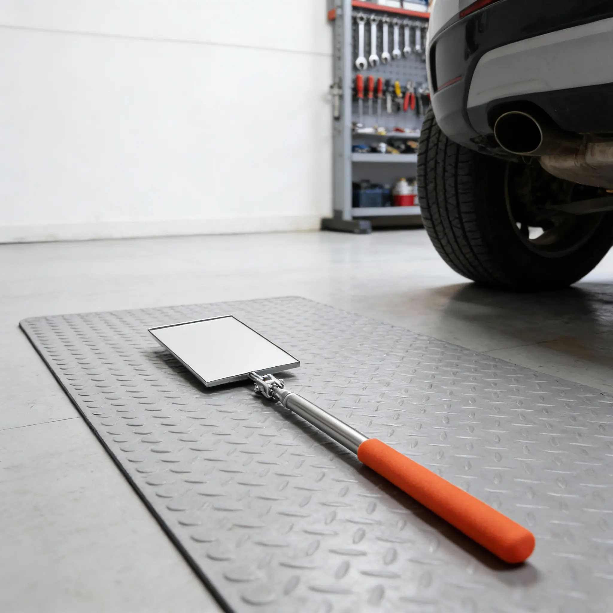 Telescoping Foldable Inspection Mirror Rectangle Large Reflective Surface for Car Underbody Automotive Repair Mechanical