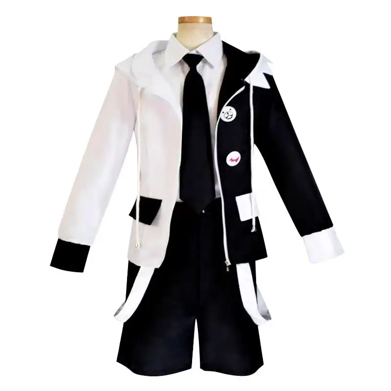 Monokuma Cosplay Costumes Danganronpa Anime Doll and Robert Half Black and Half White The Incarnation Of Evil Cosplay