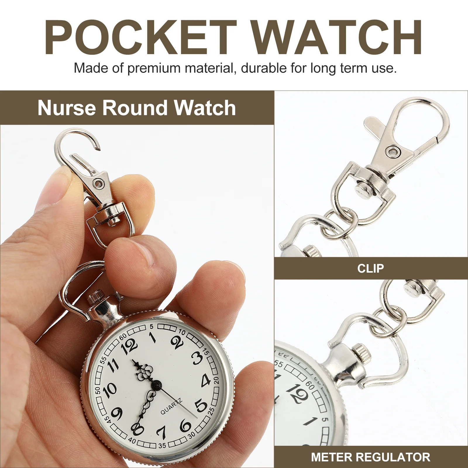 

1Pcs Nurse Pocket Watch Fashion Quartz Hanging Watch Comfortable Texture Easy Carry Ideal for Nurses Doctors Women Daily Use