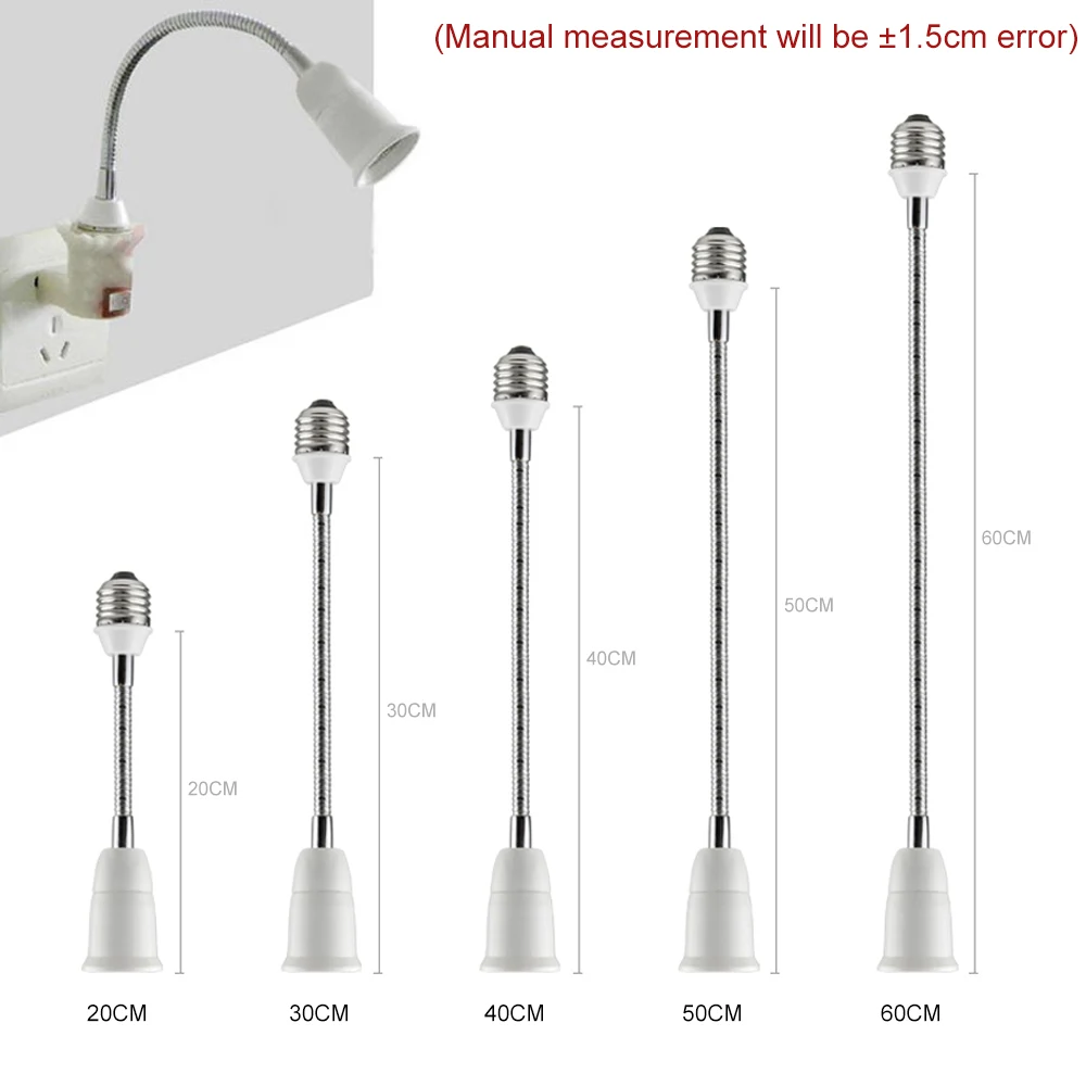 E27 Żarówka LED Uchwyt lampy Elastyczne przedłużenie Adapter Gniazdo Przedłużenie E27 do E27 Adapter Konwerter Podstawa ścienna Uchwyt Śruba