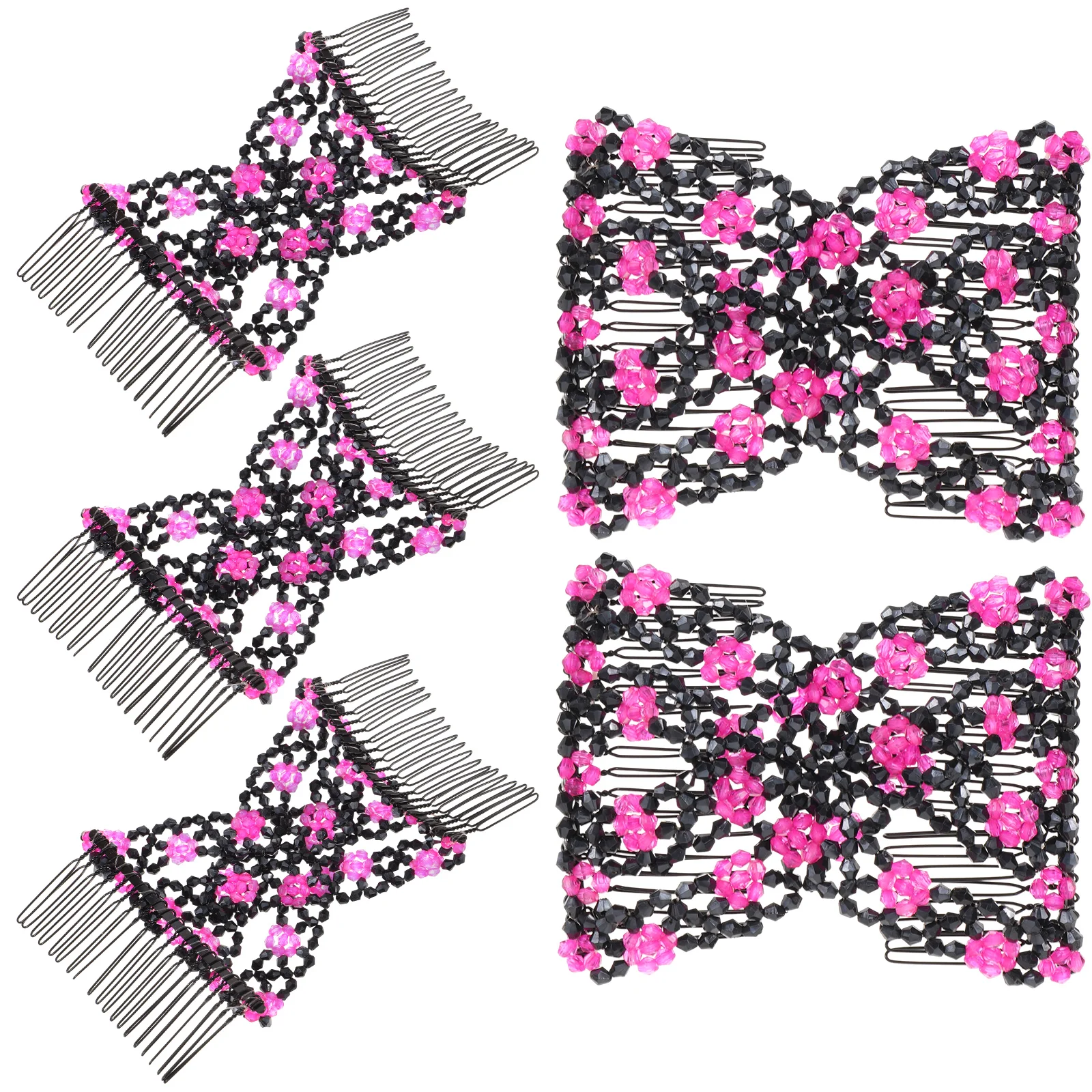 

Набор для укладки волос из 5 предметов: расчески с эластичными бусинами для создания пучка, инструменты для причесок, эластичные заколки, уникальный дизайн, безопасные для кожи головы