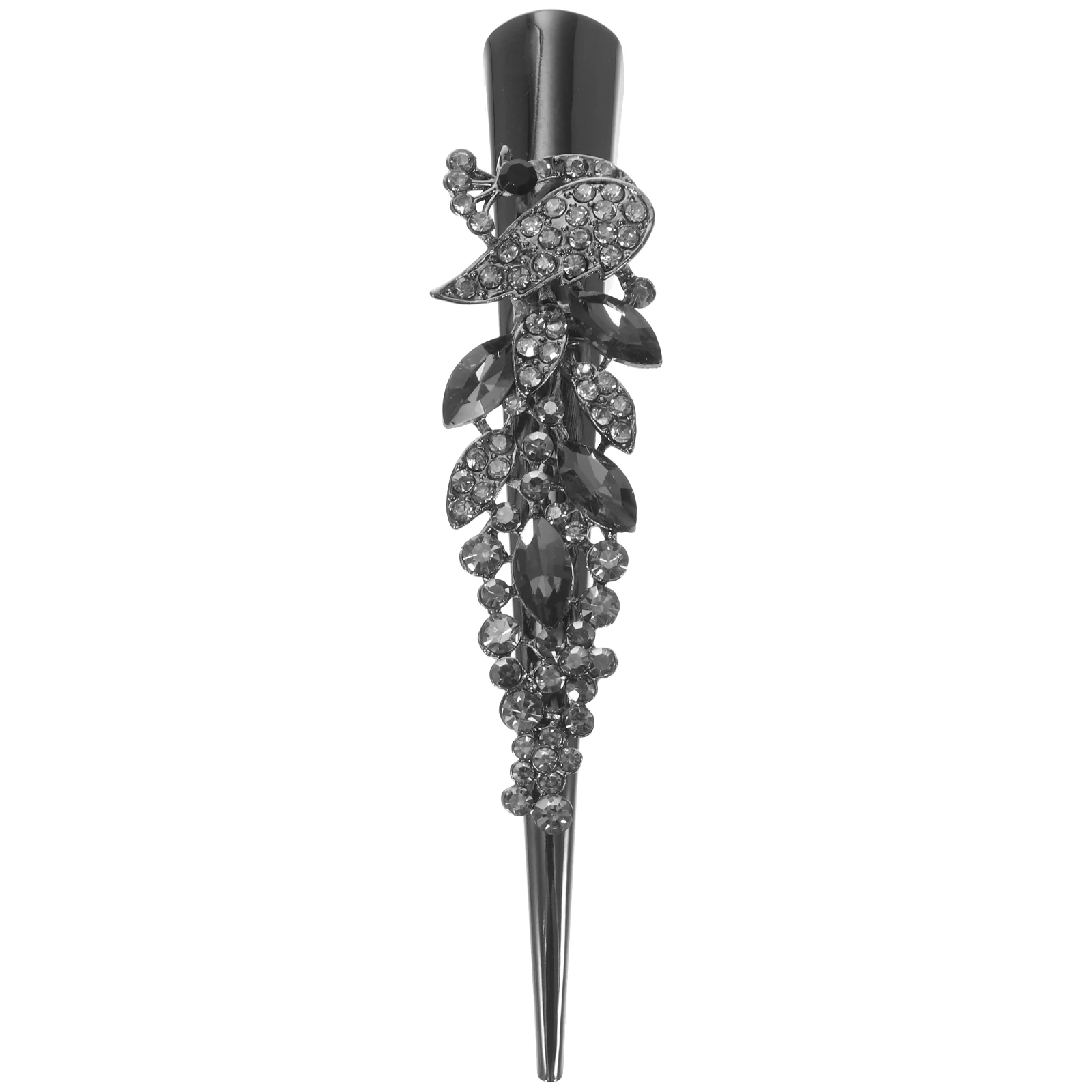 

Rhinestone Hair Barrette Crystal Alligator Clips Decorative Women Toppers Metal Large Size Thick Thin Hair Styling Party