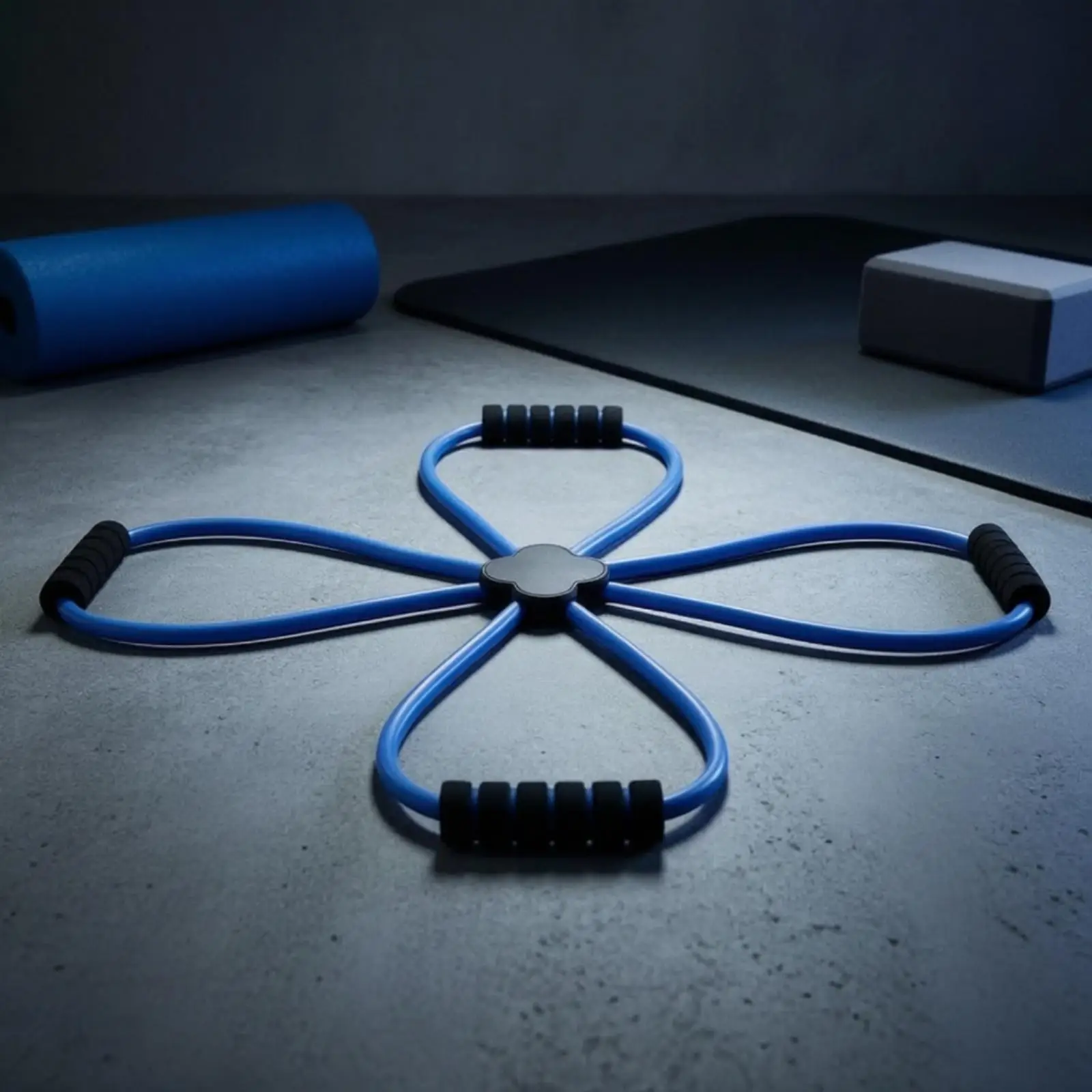 Elastic Resistance Strap with Foam Handles for Strength Training and Full Body Stretch Workout Equipment for Home Fitness