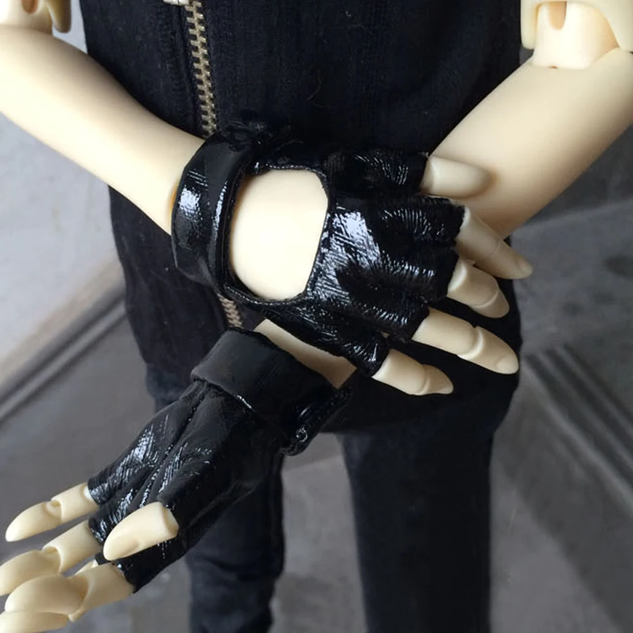 

[wamami] Black PU Leather Gloves For 1/3 DZ SD AOD SD17 DZ70 BJD Dolls Dollfie Outfits