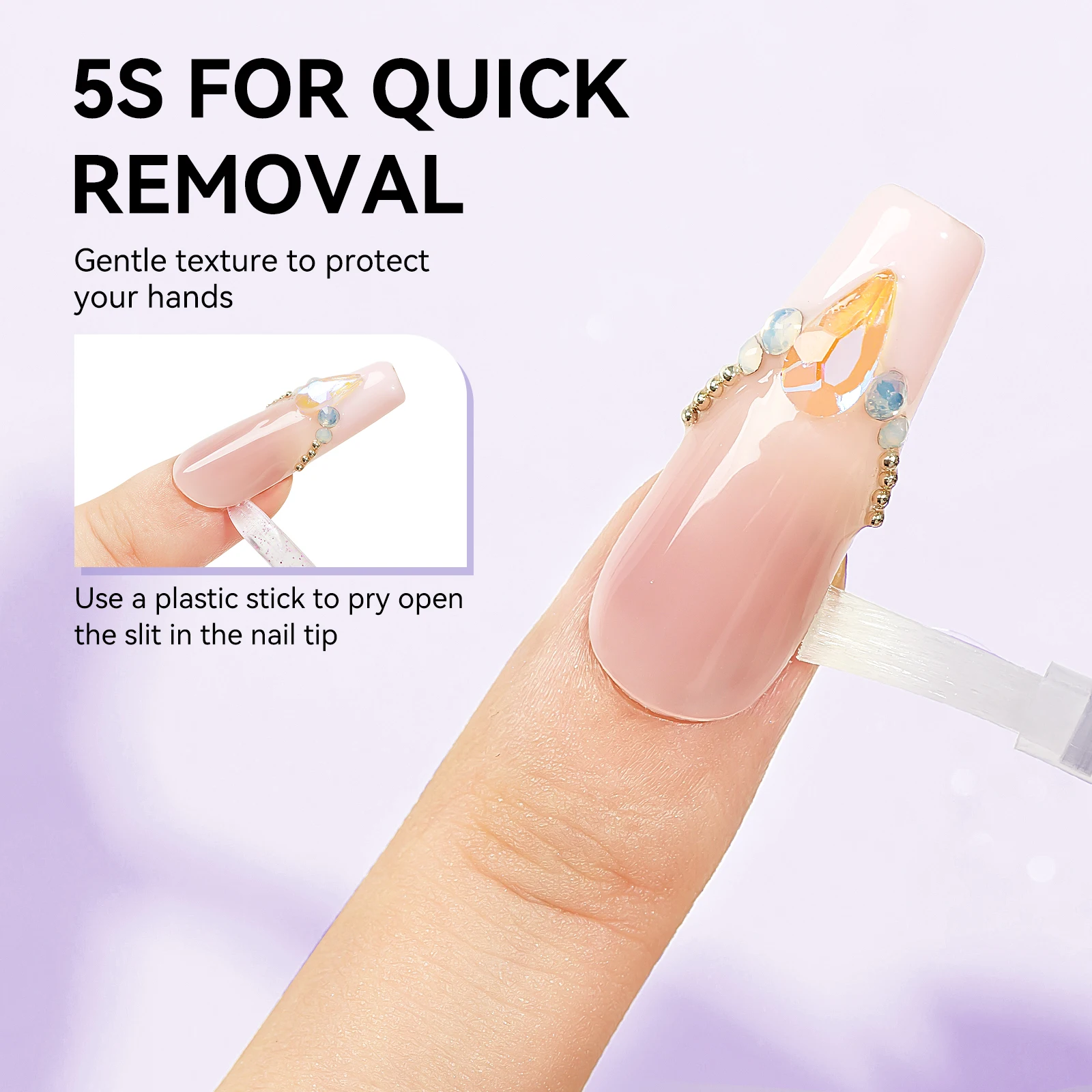 MIZHSE 18G Solid Nail Glue Gel Set Easy Stick Tips Nail Gel Clear Non Stick Hand 3D Nail Art Decoration Gel With Gel Remover