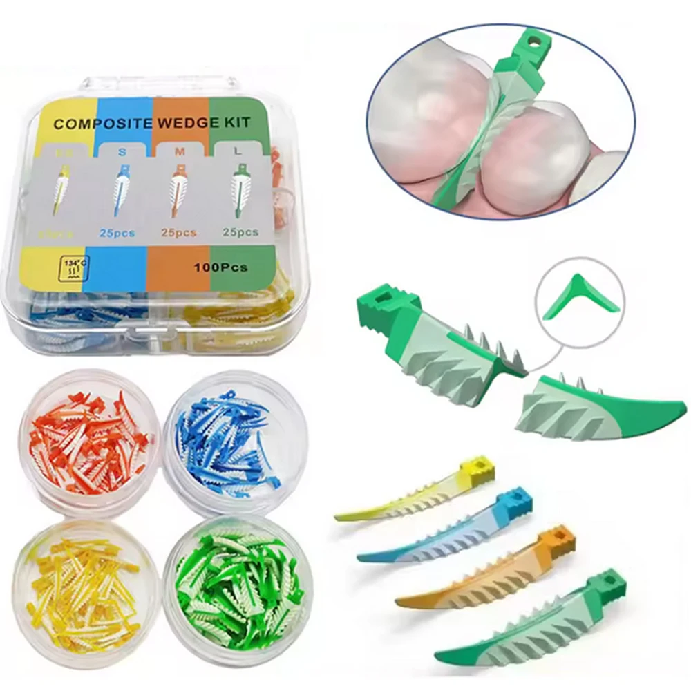 Dental Interdental Wedges Sealing Composite Wedges Silicone Suitable Adaptive Dentist Material for Tooth Restoration