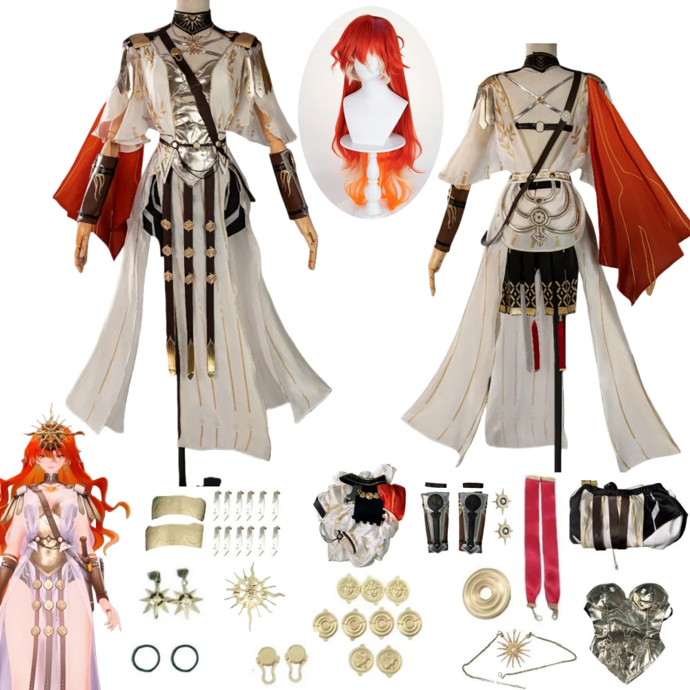 

Game Wuthering Waves Augusta Cosplay Costume Full Set Wig Outfit Augusta Cosplay Role Play Suit