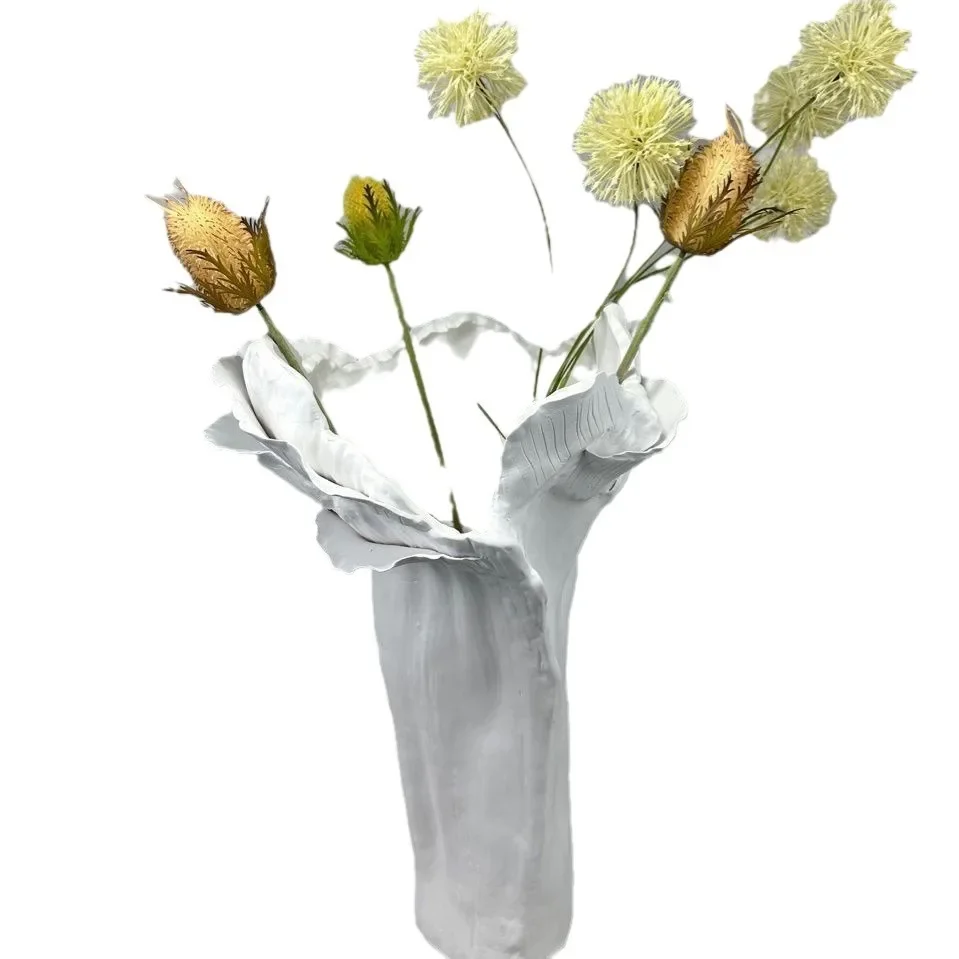 

Modern, minimalist, special shaped, white, vase, ornament, home, living room, flower arrangement
