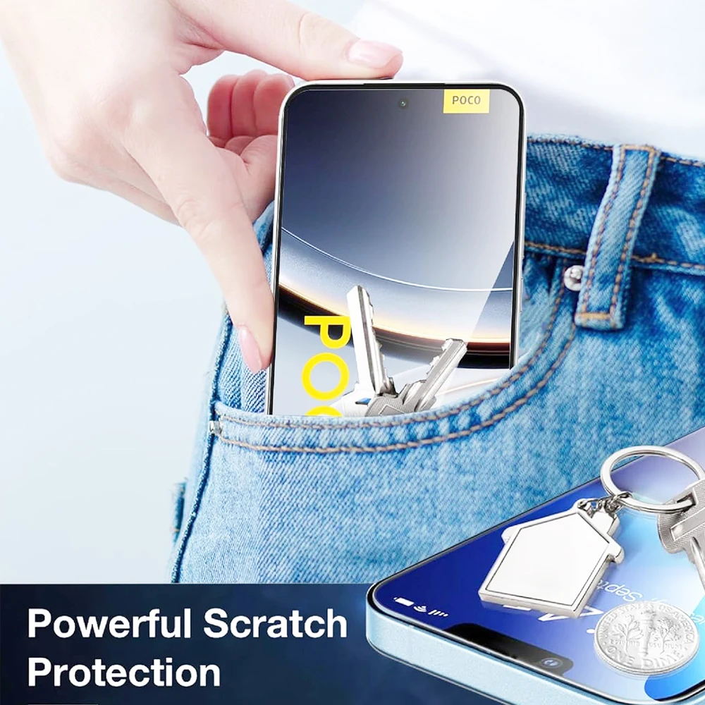 2pc Kristall Klar Gehärtetes Glas Screen Protector Für Xiaomi POCO F7 Volle Abdeckung Anti Shatter Schutz Glas – Detail 5