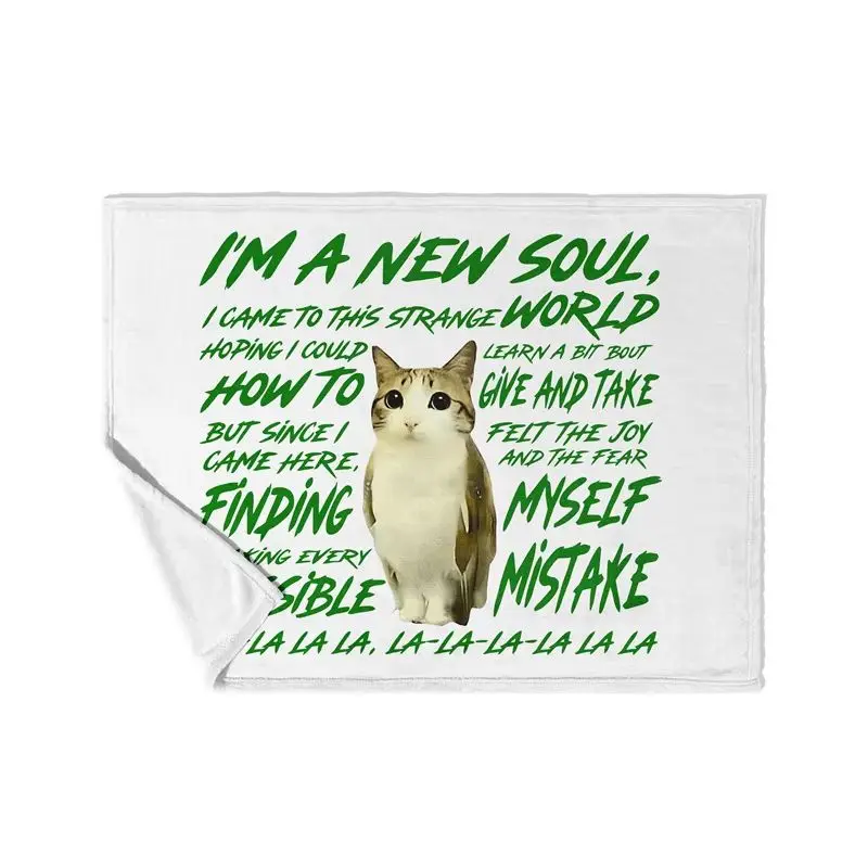 Aertemisi Meowl Throw Blanket Cat Owl Funny Meme Brainrot Gen Z Joke Meme New Souls Soft Fleece Blanket for Couch Bedroom