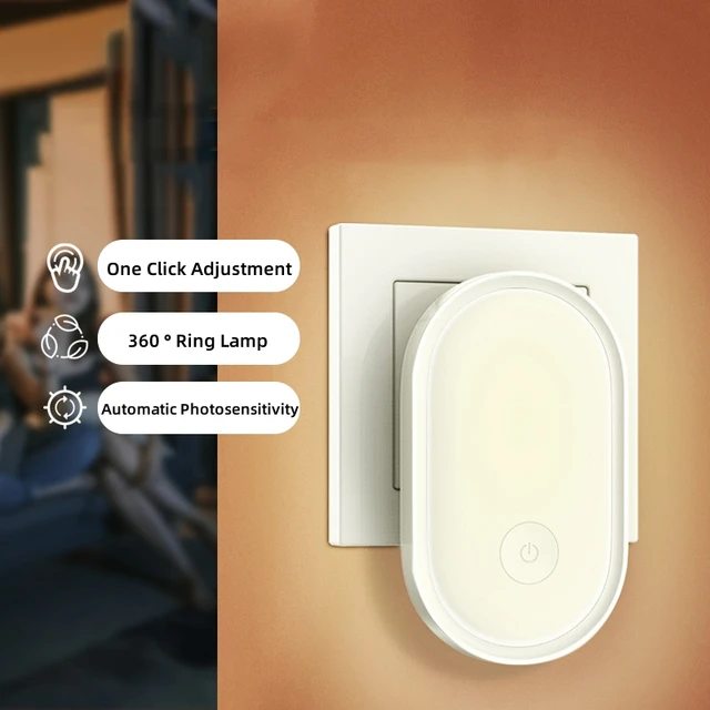 Lampka nocna LED kinkiet wtyczka EU sterowanie światłem indukcyjna oszczędność energii ochrona środowiska lampa do sypialni Home Decor